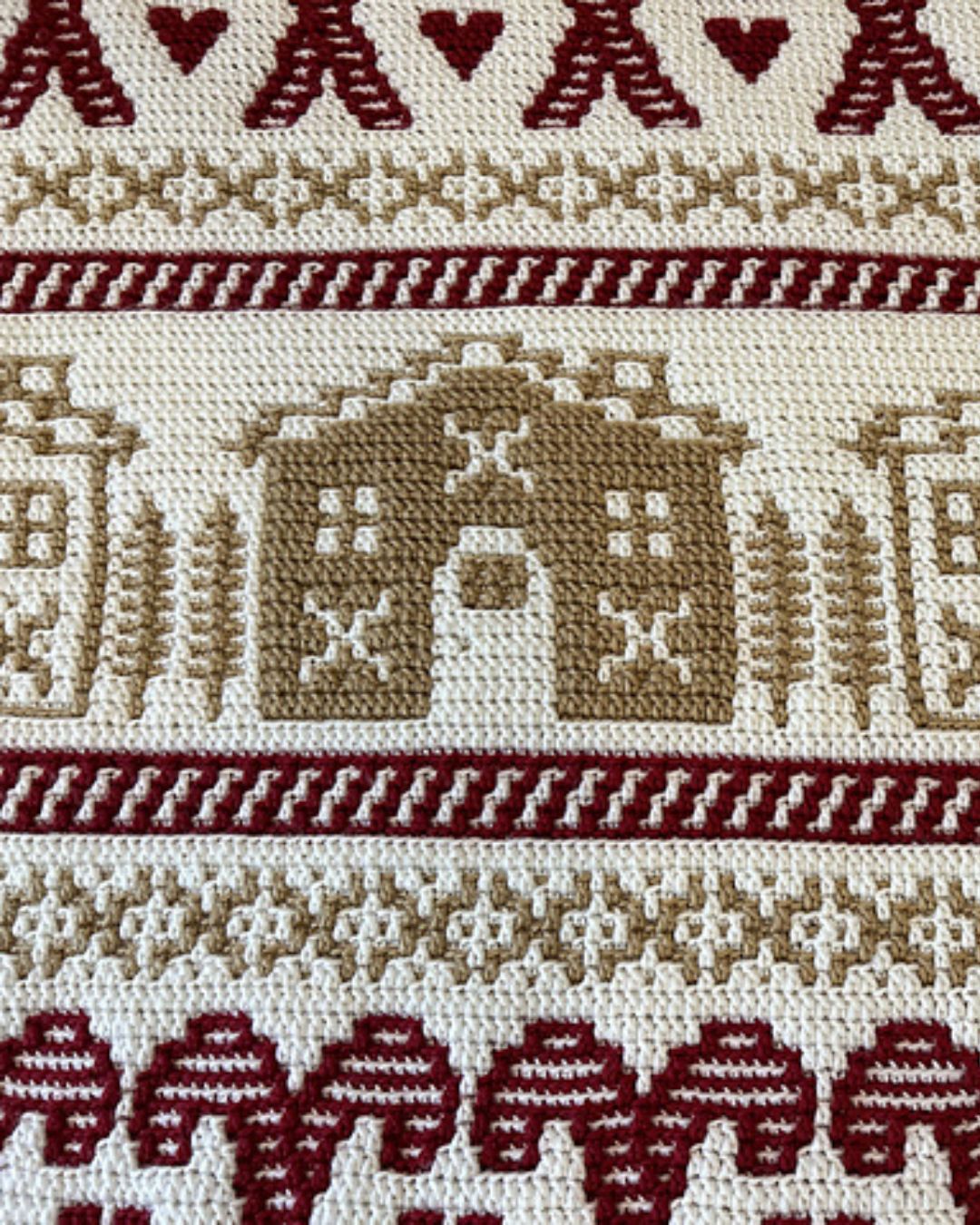 Mosaic Gingerbread Blanket Crochet Pattern
