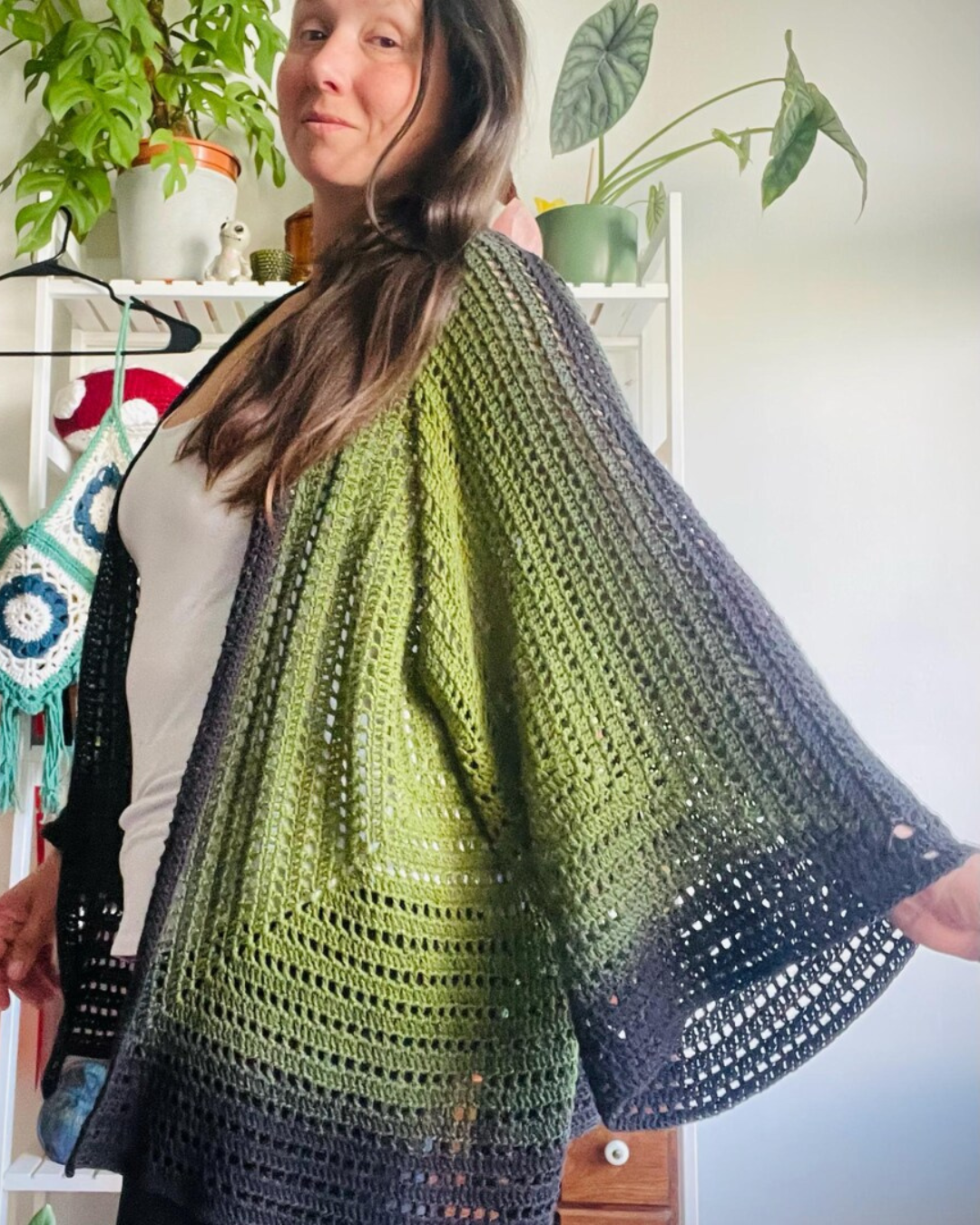 Midnight Ember Cardigan Crochet Pattern