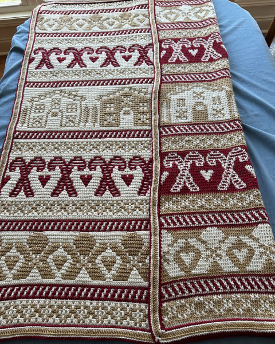 Mosaic Gingerbread Blanket Crochet Pattern