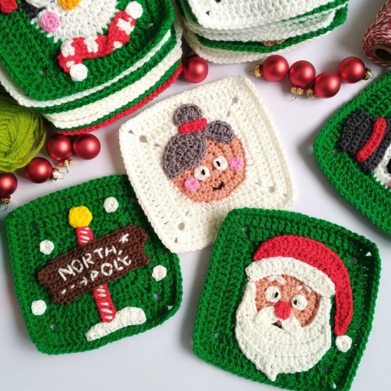 Christmas Granny Squares Crochet Pattern Bundle
