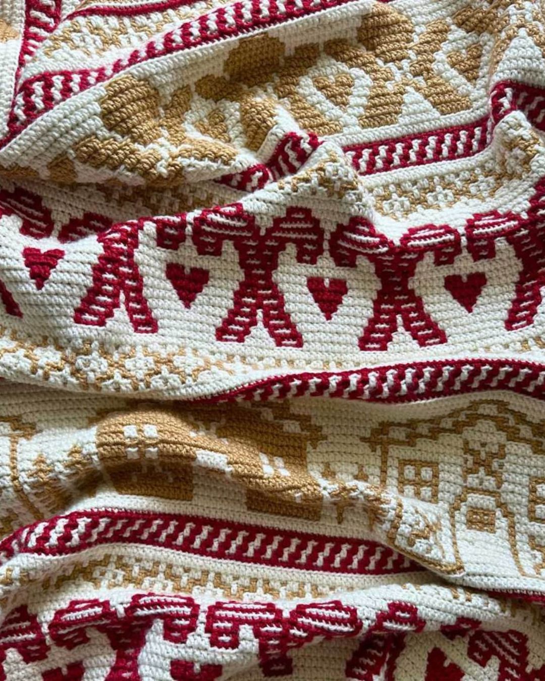 Mosaic Gingerbread Blanket Crochet Pattern
