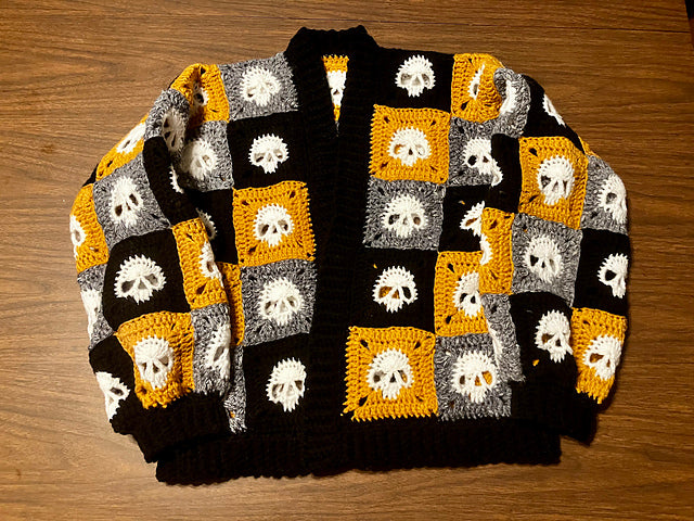 Granny Square Skull Sweater Crochet Pattern