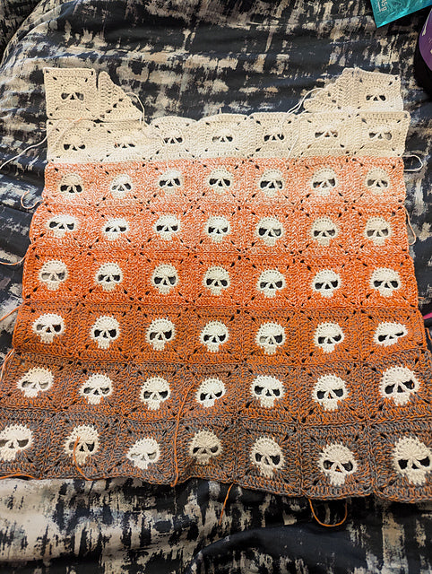 Granny Square Skull Sweater Crochet Pattern