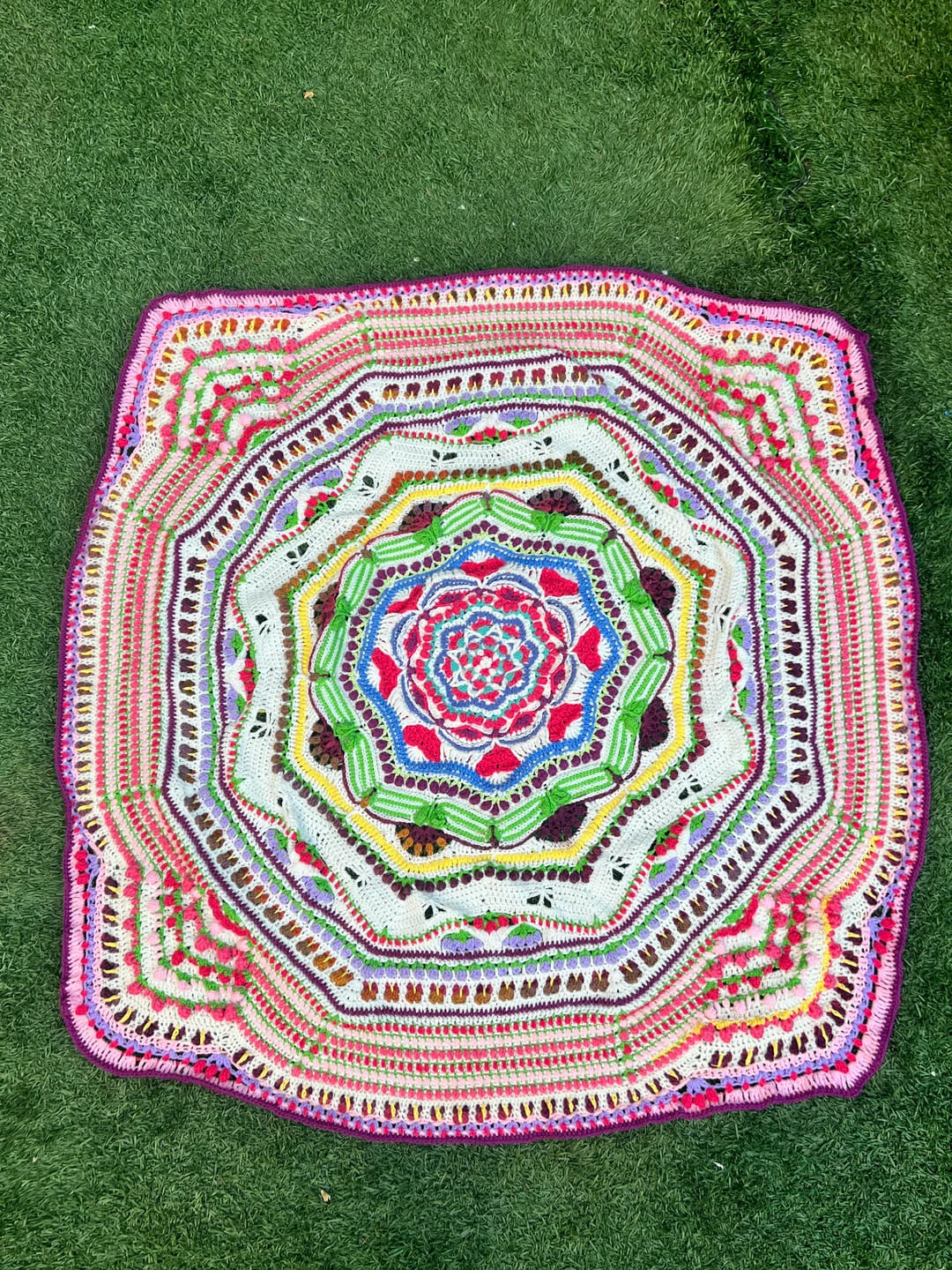 Petal Mandala Crochet Blanket Pattern