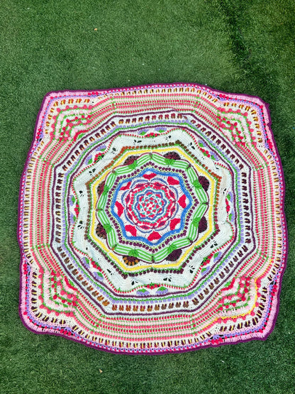 Petal Mandala Crochet Blanket Pattern