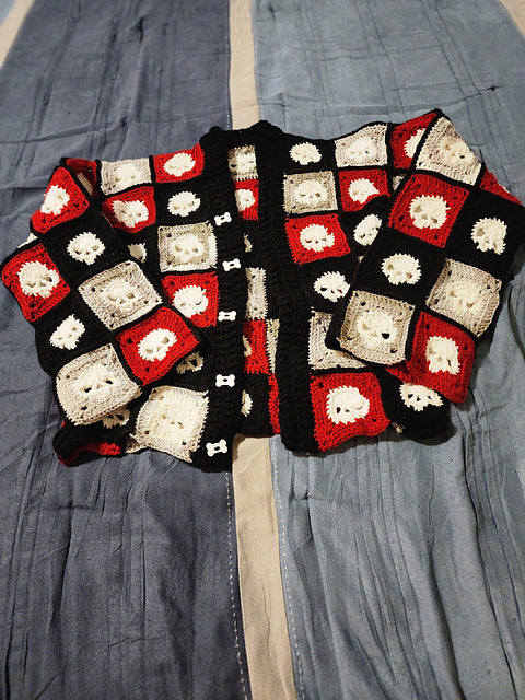 Granny Square Skull Sweater Crochet Pattern