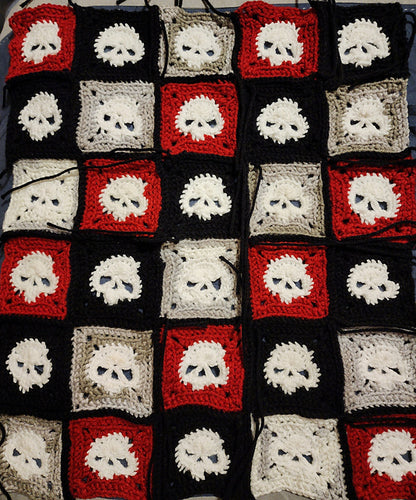 Granny Square Skull Sweater Crochet Pattern