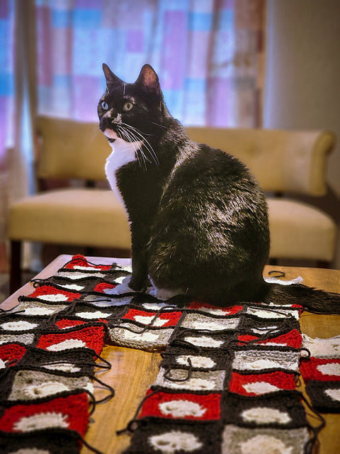 Granny Square Skull Sweater Crochet Pattern