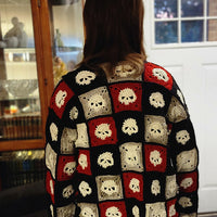 Granny Square Skull Sweater Crochet Pattern