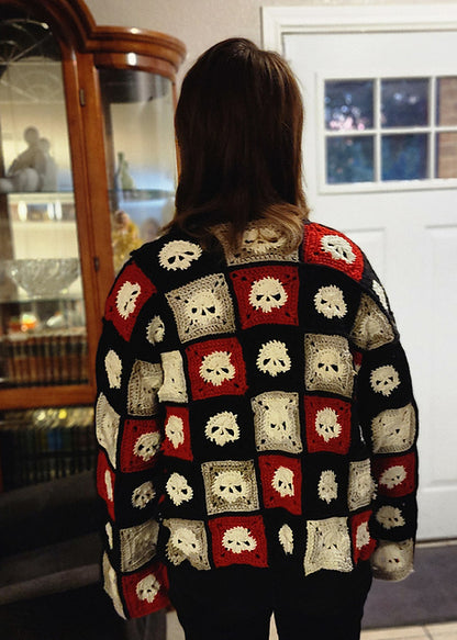 Granny Square Skull Sweater Crochet Pattern