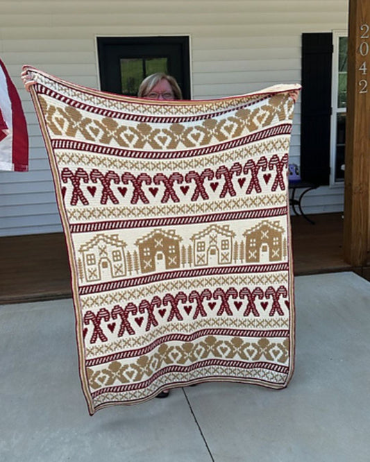Mosaic Gingerbread Blanket Crochet Pattern