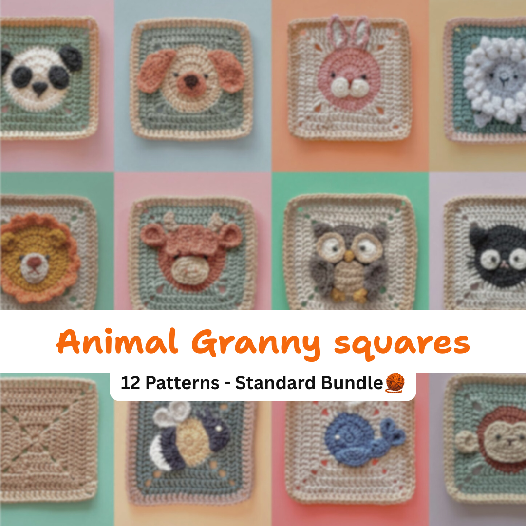 Animal Granny Square Pattern Bundle + Videos
