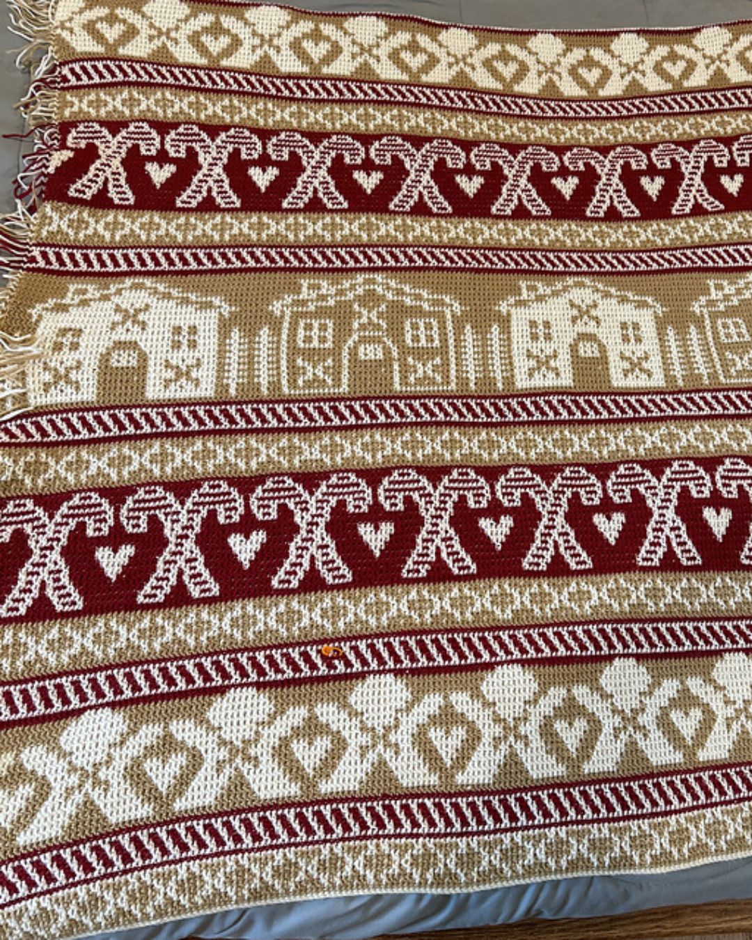 Mosaic Gingerbread Blanket Crochet Pattern