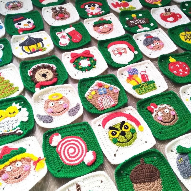 Christmas Granny Squares Crochet Pattern Bundle