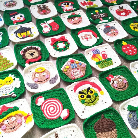 Christmas Granny Squares Crochet Pattern Bundle
