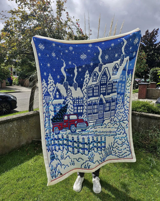 Starlit Christmas Village Mosaic Crochet Pattern