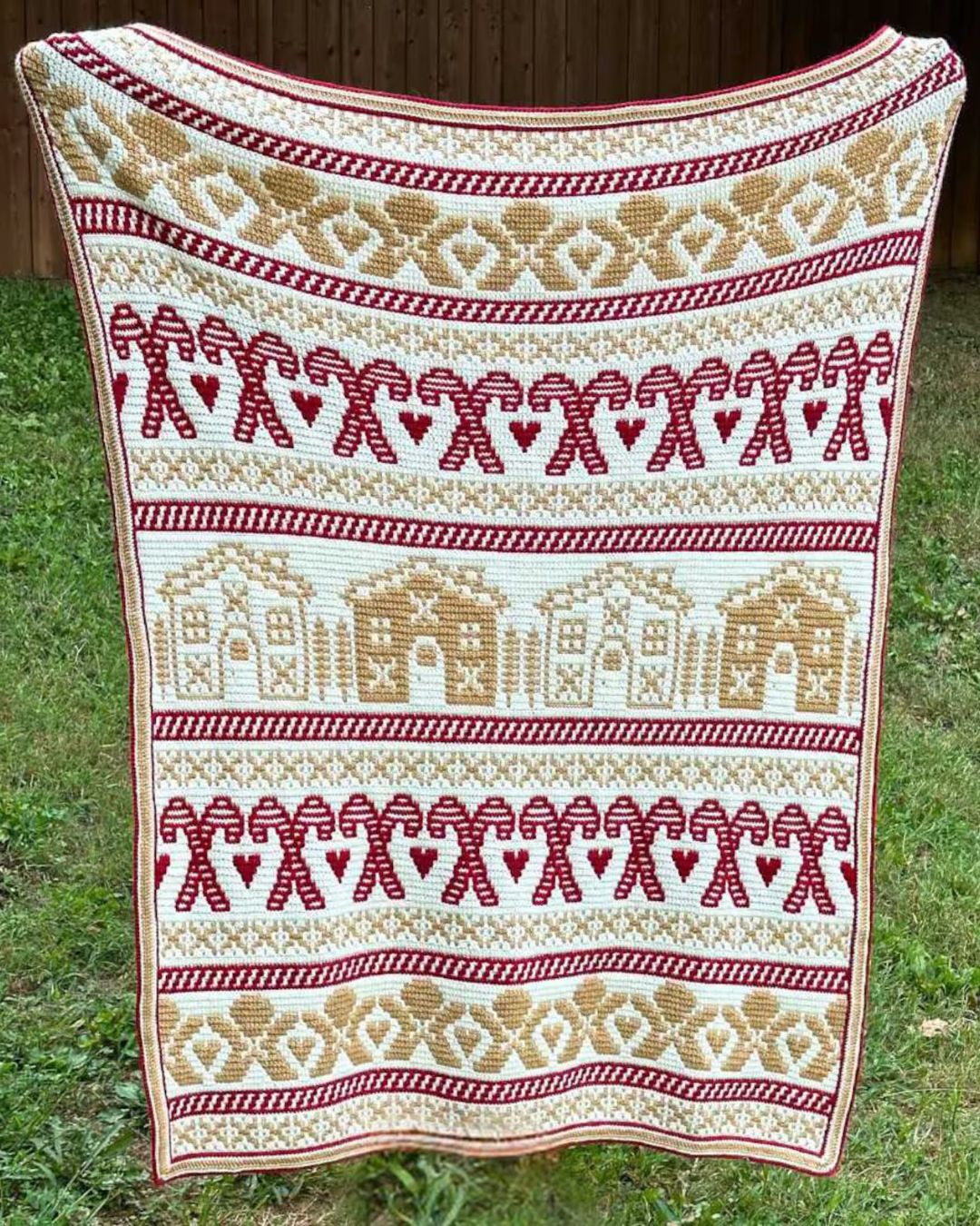 Mosaic Gingerbread Blanket Crochet Pattern