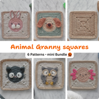 Animal Granny Square Pattern Bundle + Videos