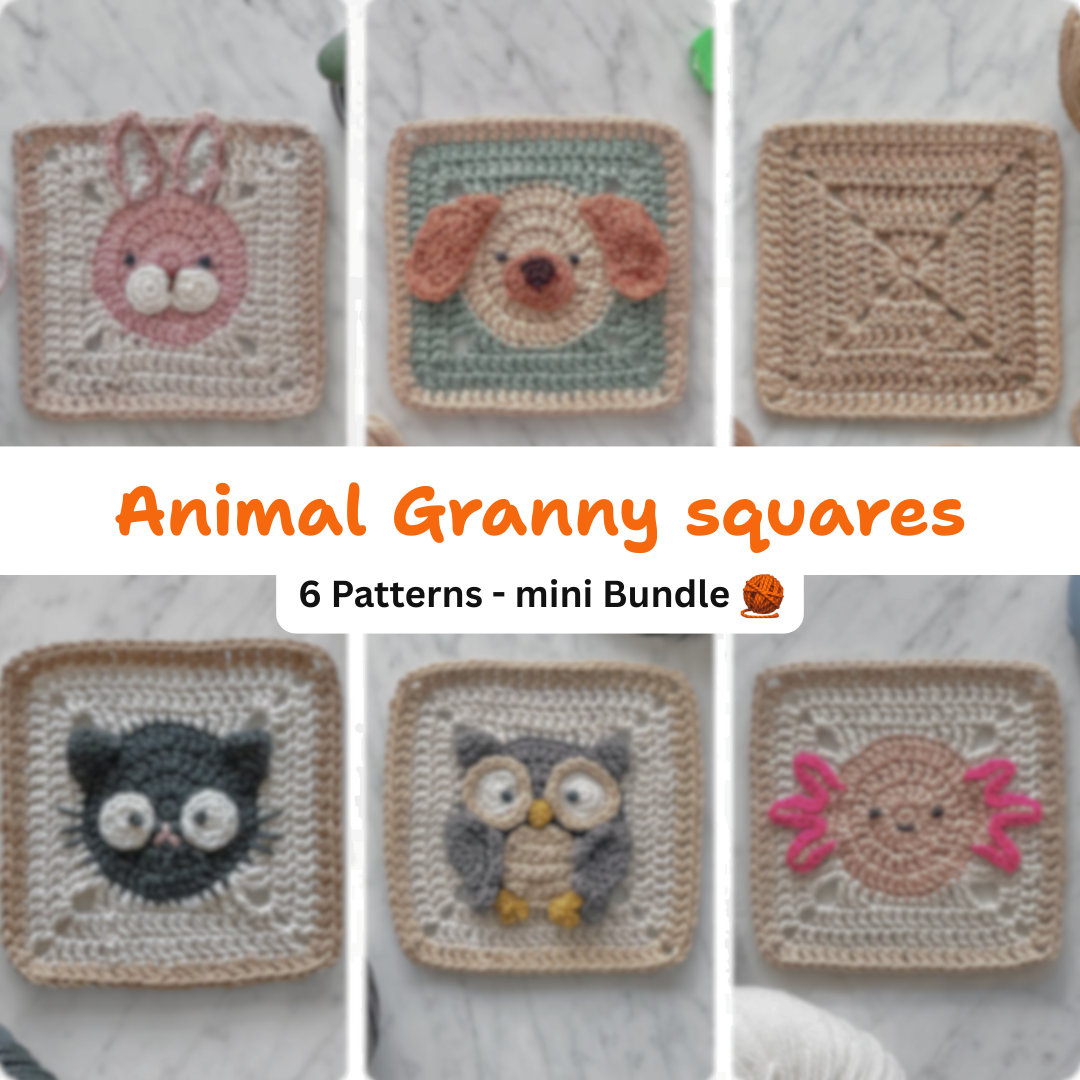 Animal Granny Square Pattern Bundle + Videos