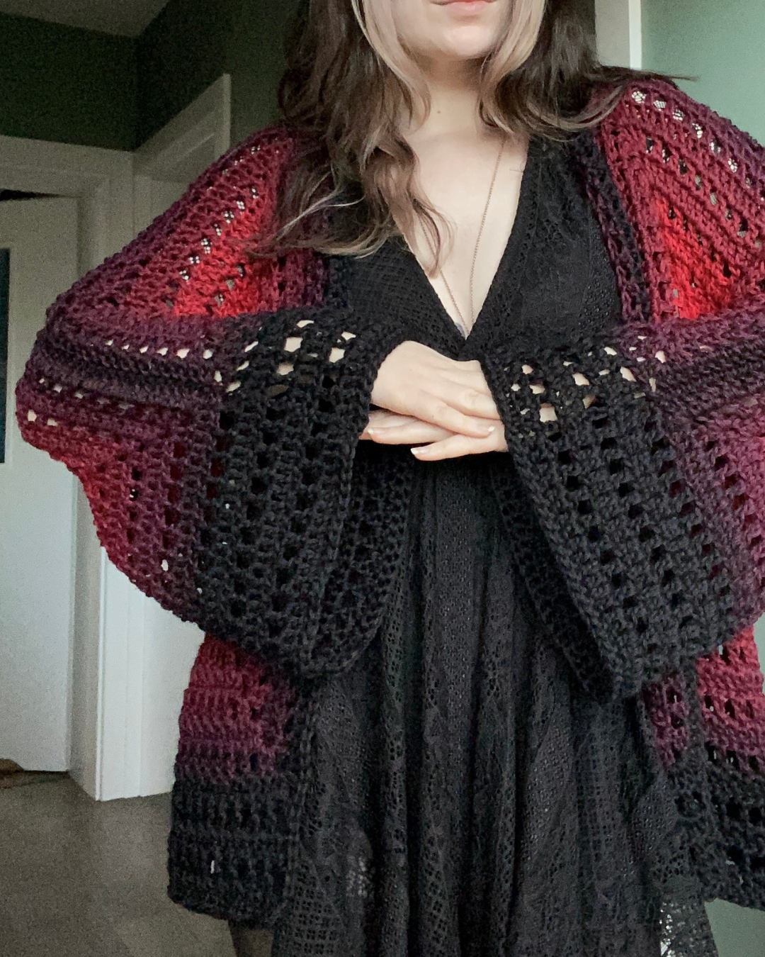 Midnight Ember Cardigan Crochet Pattern