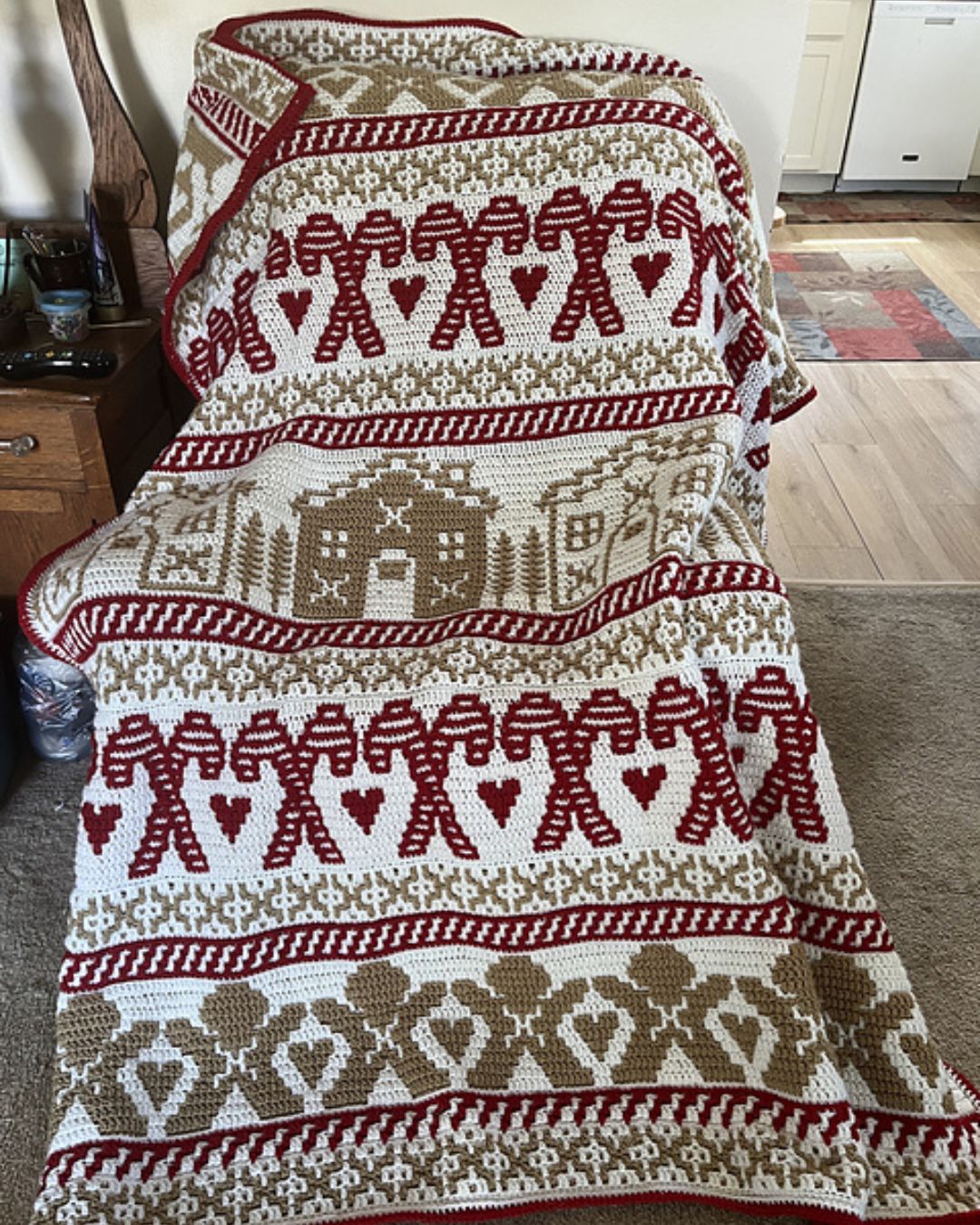 Mosaic Gingerbread Blanket Crochet Pattern