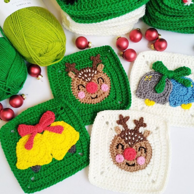 Christmas Granny Squares Crochet Pattern Bundle