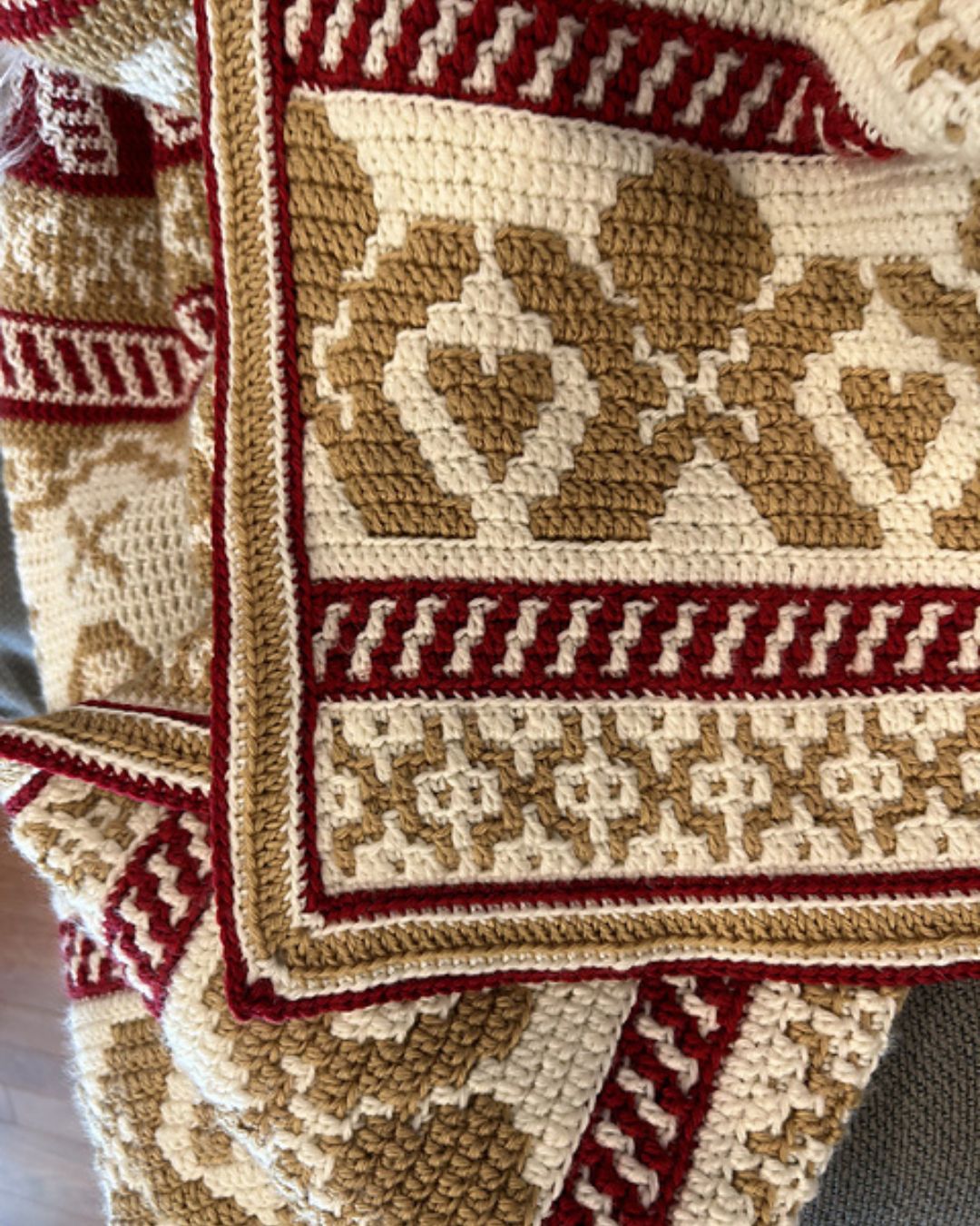 Mosaic Gingerbread Blanket Crochet Pattern
