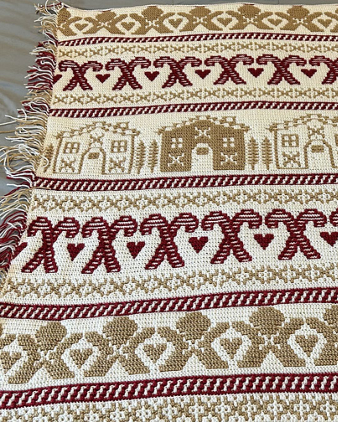 Mosaic Gingerbread Blanket Crochet Pattern