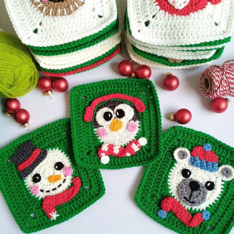 Christmas Granny Squares Crochet Pattern Bundle
