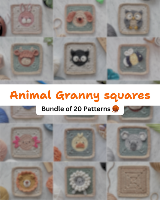 Animal Granny Square Pattern Bundle + Videos